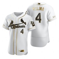 St. Louis St.Louis Cardinals #4 Yadier Molina White Nike Men's Authentic Golden Edition MLB Jersey