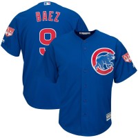 Chicago Cubs #9 Javier Baez Blue 2019 Spring Training Cool Base Stitched MLB Jersey