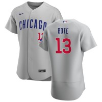 Chicago Chicago Cubs #13 David Bote Men's Nike Gray Road 2020 Authentic Team Jersey