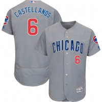 Chicago Cubs #6 Nicholas Castellanos Grey Flexbase Authentic Collection Road Stitched MLB Jersey