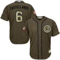 Chicago Cubs #6 Nicholas Castellanos Green Salute to Service Stitched MLB Jersey