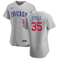 Chicago Chicago Cubs #35 Justin Steele Men's Nike Gray Road 2020 Authentic Team Jersey