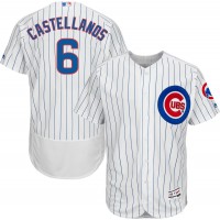 Chicago Cubs #6 Nicholas Castellanos White Flexbase Authentic Collection Stitched MLB Jersey