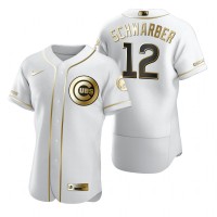 Chicago Chicago Cubs #12 Kyle Schwarber White Nike Men's Authentic Golden Edition MLB Jersey