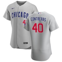 Chicago Chicago Cubs #40 Willson Contreras Men's Nike Gray Road 2020 Authentic Team Jersey
