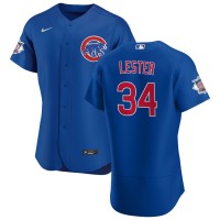 Chicago Chicago Cubs #34 Jon Lester Men's Nike Royal Alternate 2020 Authentic Player Jersey