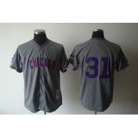 Mitchell And Ness 1968 Chicago Cubs #31 Fergie Jenkins Grey Stitched Throwback MLB Jersey
