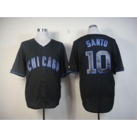 Chicago Cubs #10 Ron Santo Black Fashion Stitched MLB Jersey
