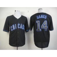 Chicago Cubs #14 Ernie Banks Black Fashion Stitched MLB Jersey