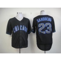 Chicago Cubs #23 Ryne Sandberg Black Fashion Stitched MLB Jersey