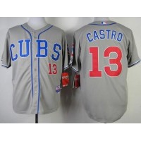Chicago Cubs #13 Starlin Castro Grey Alternate Road Cool Base Stitched MLB Jersey