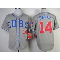 Chicago Cubs #14 Ernie Banks Grey Alternate Road Cool Base Stitched MLB Jersey