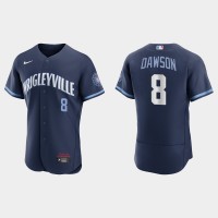 Chicago Chicago Cubs #8 Andre Dawson Men's Nike 2021 City Connect Authentic Navy MLB Jersey