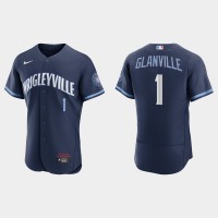 Chicago Chicago Cubs #1 Doug Glanville Men's Nike 2021 City Connect Authentic Navy MLB Jersey