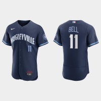 Chicago Chicago Cubs #11 George Bell Men's Nike 2021 City Connect Authentic Navy MLB Jersey