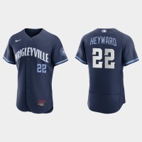 Chicago Chicago Cubs #22 Jason Heyward Men's Nike 2021 City Connect Authentic Navy MLB Jersey
