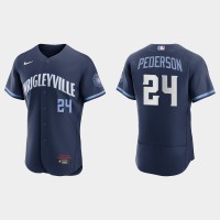 Chicago Chicago Cubs #24 Joc Pederson Men's Nike 2021 City Connect Authentic Navy MLB Jersey