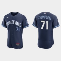 Chicago Chicago Cubs #71 Keegan Thompson Men's Nike 2021 City Connect Authentic Navy MLB Jersey