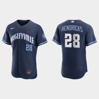Chicago Chicago Cubs #28 Kyle Hendricks Men's Nike 2021 City Connect Authentic Navy MLB Jersey