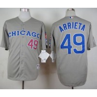 Chicago Cubs #49 Jake Arrieta Grey 1990 Turn Back The Clock Stitched MLB Jersey