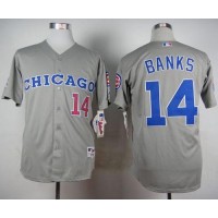 Chicago Cubs #14 Ernie Banks Grey 1990 Turn Back The Clock Stitched MLB Jersey