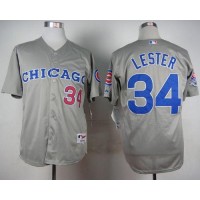 Chicago Cubs #34 Jon Lester Grey 1990 Turn Back The Clock Stitched MLB Jersey