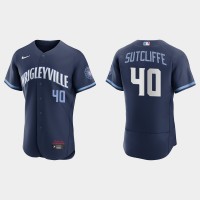 Chicago Chicago Cubs #40 Rick Sutcliffe Men's Nike 2021 City Connect Authentic Navy MLB Jersey