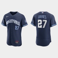 Chicago Chicago Cubs #27 Zach Davies Men's Nike 2021 City Connect Authentic Navy MLB Jersey