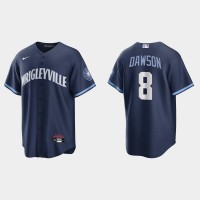 Chicago Chicago Cubs #8 Andre Dawson Men's Nike 2021 City Connect Fans Version Navy MLB Jersey