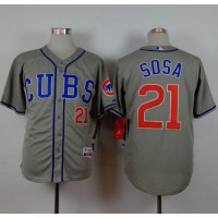 Chicago Cubs #21 Sammy Sosa Grey Alternate Road Cool Base Stitched MLB Jersey