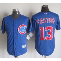 Chicago Cubs #13 Starlin Castro Blue New Cool Base Stitched MLB Jersey