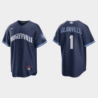 Chicago Chicago Cubs #1 Doug Glanville Men's Nike 2021 City Connect Fans Version Navy MLB Jersey