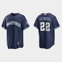 Chicago Chicago Cubs #22 Jason Heyward Men's Nike 2021 City Connect Fans Version Navy MLB Jersey