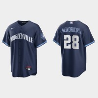 Chicago Chicago Cubs #28 Kyle Hendricks Men's Nike 2021 City Connect Fans Version Navy MLB Jersey