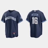 Chicago Chicago Cubs #16 Patrick Wisdom Men's Nike 2021 City Connect Fans Version Navy MLB Jersey