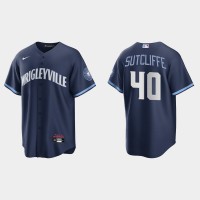 Chicago Chicago Cubs #40 Rick Sutcliffe Men's Nike 2021 City Connect Fans Version Navy MLB Jersey
