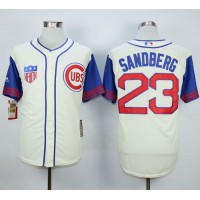 Chicago Cubs #23 Ryne Sandberg Cream/Blue 1942 Turn Back The Clock Stitched MLB Jersey
