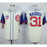 Chicago Cubs #31 Greg Maddux Cream/Blue 1942 Turn Back The Clock Stitched MLB Jersey