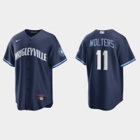 Chicago Chicago Cubs #11 Tony Wolters Men's Nike 2021 City Connect Fans Version Navy MLB Jersey