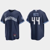 Chicago Chicago Cubs #44 Anthony Rizzo Men's Nike 2021 City Connect Fans Version Navy MLB Jersey