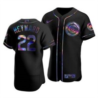 Chicago Chicago Cubs #22 Jason Heyward Men's Nike Iridescent Holographic Collection MLB Jersey - Black