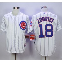 Chicago Cubs #18 Ben Zobrist White Cool Base Stitched MLB Jersey