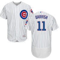 Chicago Cubs #11 Yu Darvish White Flexbase Authentic Collection Stitched MLB Jersey