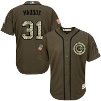 Chicago Cubs #31 Greg Maddux Green Salute to Service Stitched MLB Jersey
