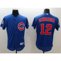 Chicago Cubs #12 Kyle Schwarber Blue Flexbase Authentic Collection Stitched MLB Jersey