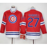 Chicago Cubs #27 Addison Russell Red Long Sleeve Stitched MLB Jersey