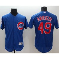 Chicago Cubs #49 Jake Arrieta Blue Flexbase Authentic Collection Stitched MLB Jersey