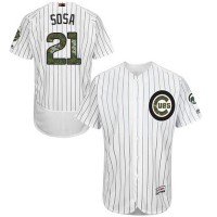 Chicago Cubs #21 Sammy Sosa White(Blue Strip) Flexbase Authentic Collection Memorial Day Stitched MLB Jersey