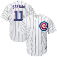 Chicago Cubs #11 Yu Darvish White Strip New Cool Base Stitched MLB Jersey