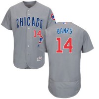 Chicago Cubs #14 Ernie Banks Grey Flexbase Authentic Collection Road Stitched MLB Jersey
